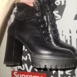 Gianvito Rossi Leather Lug Sole Boots 36.5